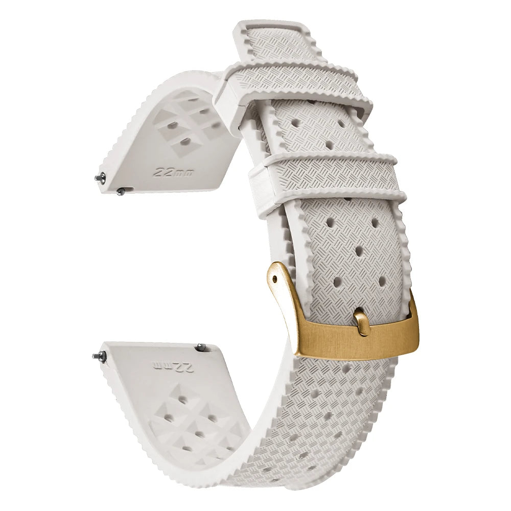 Vintage Tropical FKM Rubber Watch Strap for Seiko SKX007, 62MAS, & Tudor Black Bay STRAPS