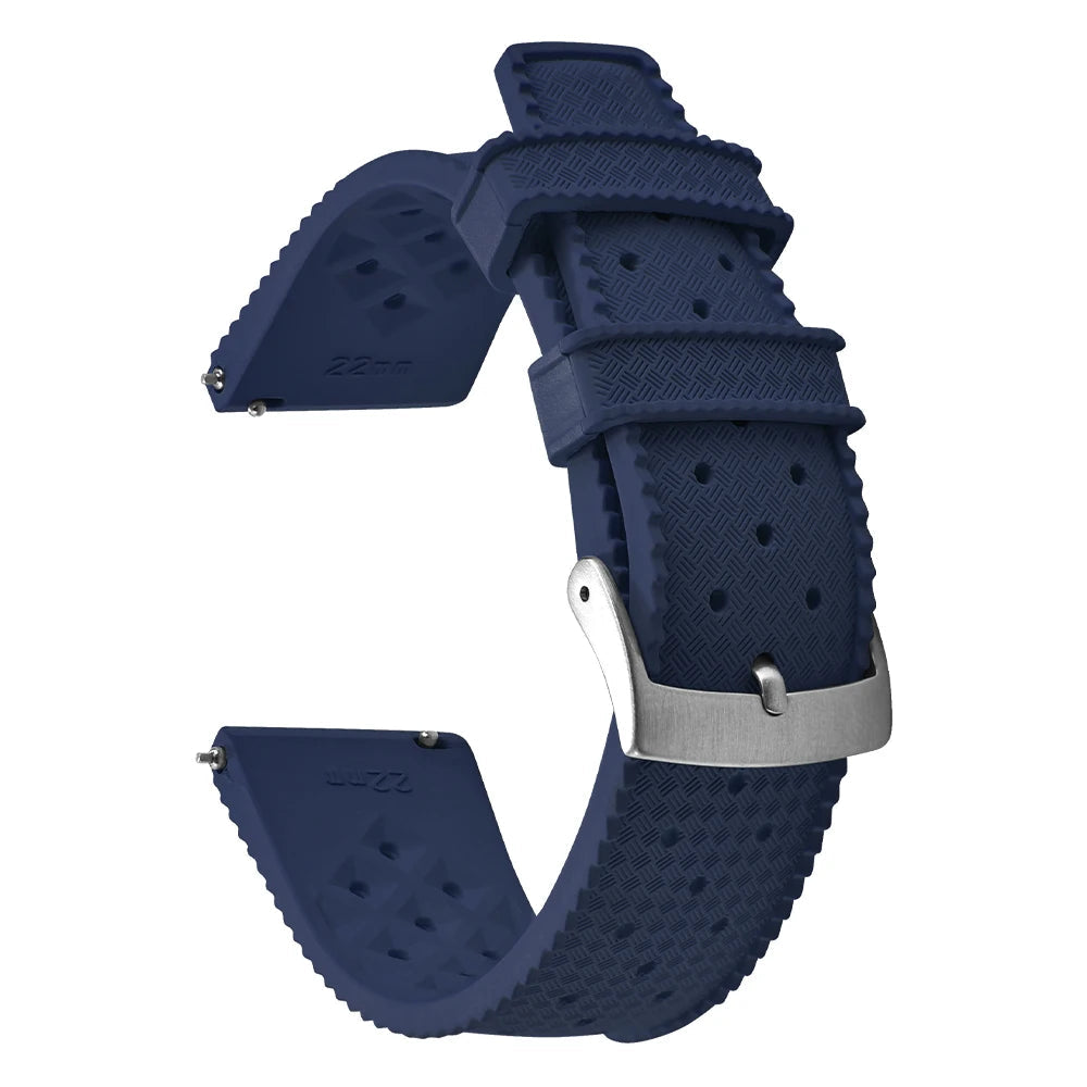 Vintage Tropical FKM Rubber Watch Strap for Seiko SKX007, 62MAS, & Tudor Black Bay STRAPS