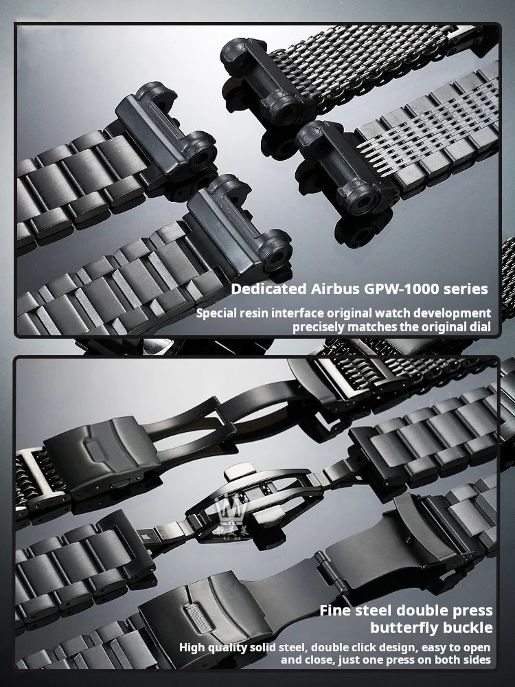 GPW-1000 Big Wrist Extended Stainless Steel Strap for Casio G-SHOCK 5410 Bracelet Adapter