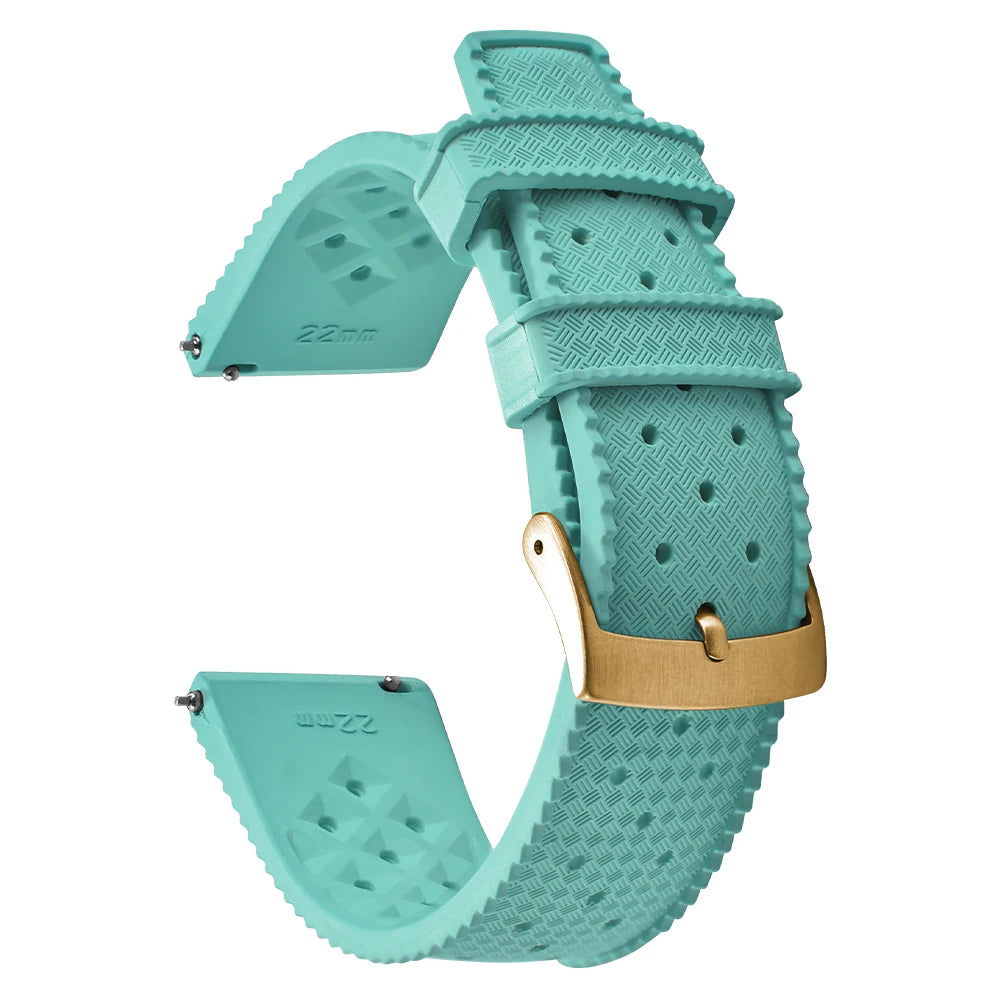 Vintage Tropical FKM Rubber Watch Strap for Seiko SKX007, 62MAS, & Tudor Black Bay STRAPS