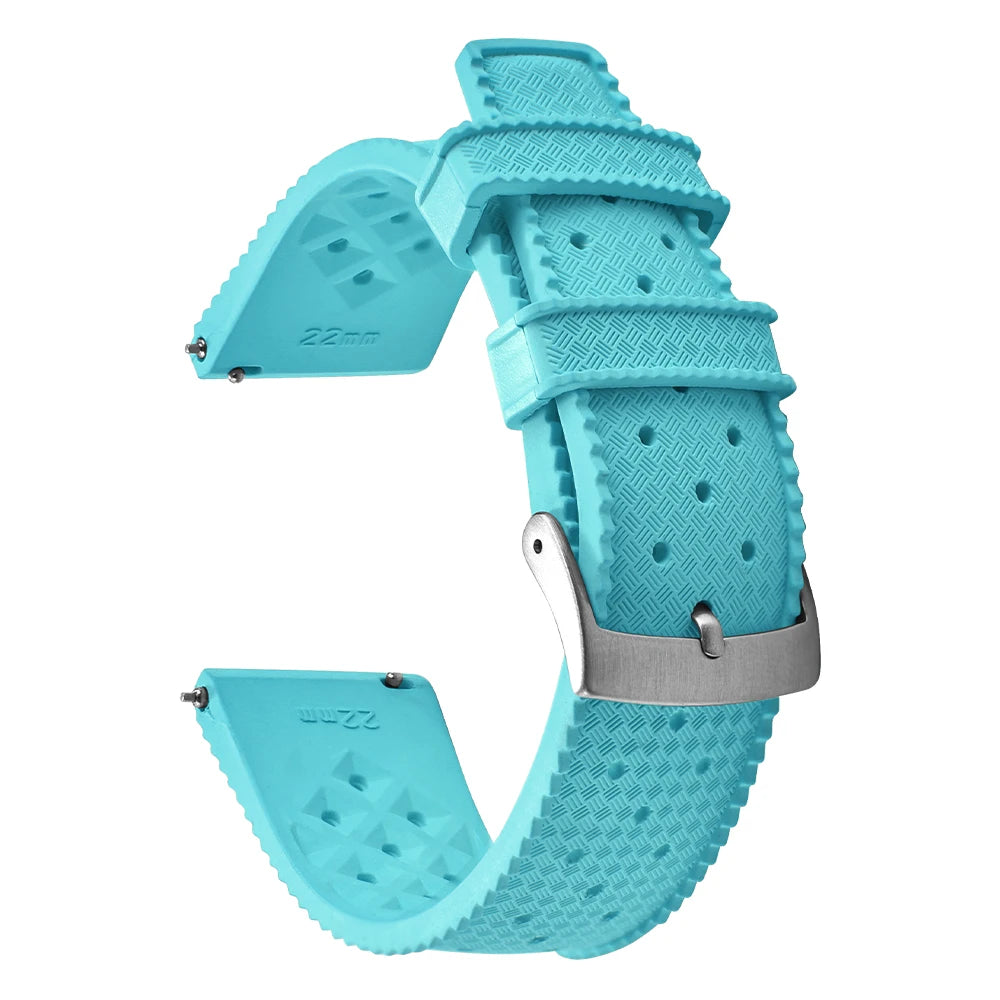 Vintage Tropical FKM Rubber Watch Strap for Seiko SKX007, 62MAS, & Tudor Black Bay STRAPS