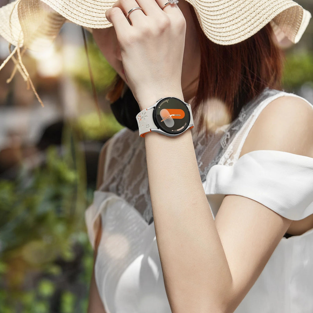 No-Gap Engraved Silicone Strap for Galaxy Watch 7, 5 Pro, 4/6 Classic STRAPS
