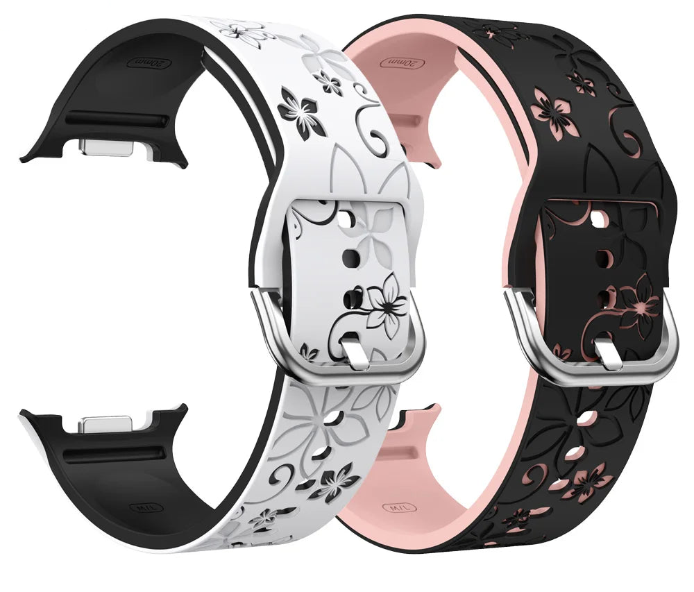 Engraved Silicone Band for Samsung Galaxy Watch 8 44mm 40mm & Galaxy Watch 8 Classic 46mm