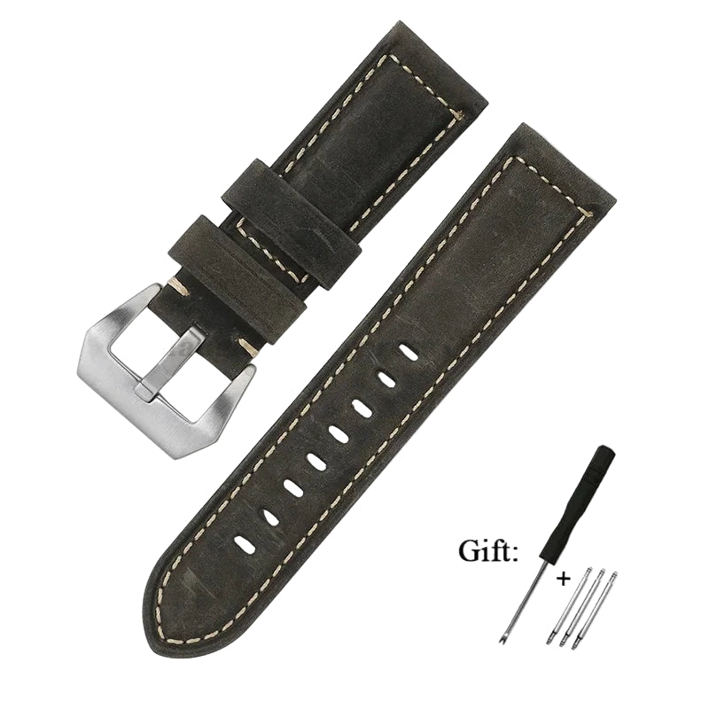 Genuine Leather Watch Band for Panerai – Crazy Horse Cowhide Strap 20mm 22mm 24mm 26mm STRAPS