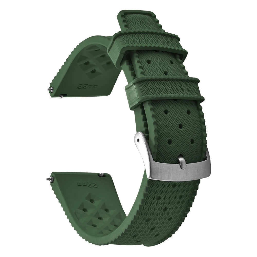 Vintage Tropical FKM Rubber Watch Strap for Seiko SKX007, 62MAS, & Tudor Black Bay STRAPS