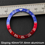 40*31.6mm Sloping Blue-Green Luminous Ceramic & Aluminum Bezel Insert for Divers Watches STRAPS
