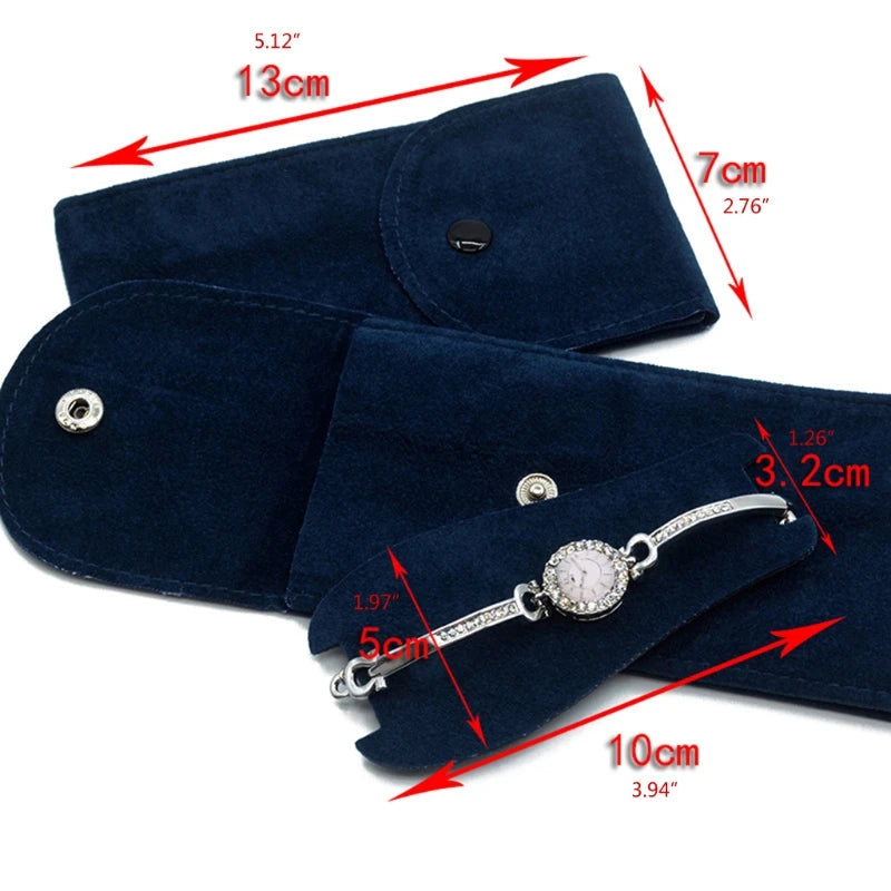 Flannel Watch Pouch - Single Watch Travel Case with Copper Buckle STRAPS