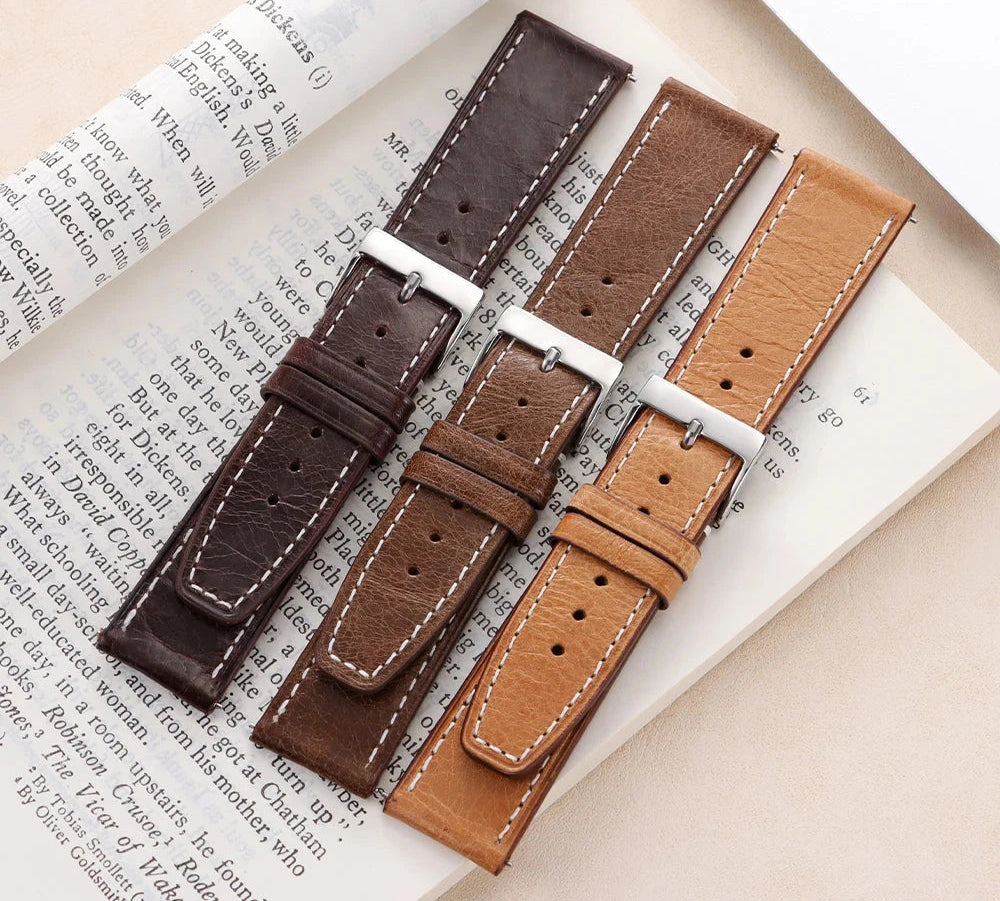 Calfskin Genuine Leather Watchbands 20mm / 22mm Quick Release STRAPS