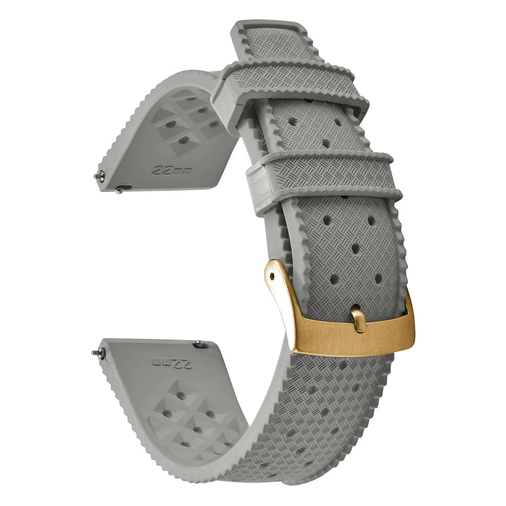 Vintage Tropical FKM Rubber Watch Strap for Seiko SKX007, 62MAS, & Tudor Black Bay STRAPS
