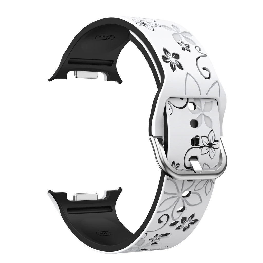 Engraved Silicone Band for Samsung Galaxy Watch 8 44mm 40mm & Galaxy Watch 8 Classic 46mm