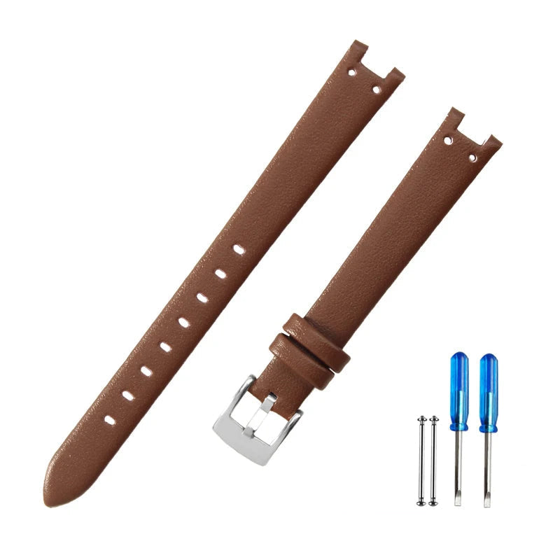 Genuine Leather Notched Strap for Timex TW2V45100 Legacy & Anne Klein AK-2156 AK-2157 12*6mm STRAPS