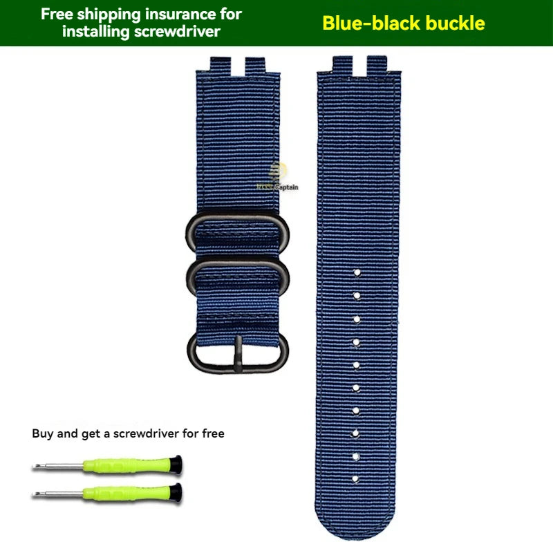 Nylon Canvas Strap for Casio PROTREK PRW-3000/3100/6000/6100Y With Tools 180mm Band STRAPS