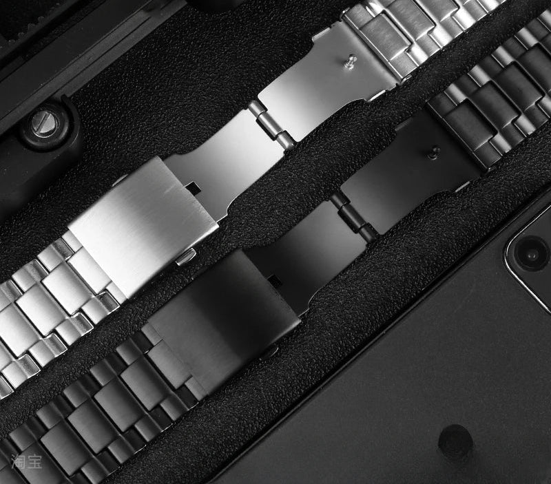 Diesel DZ4318 DZ4323 DZ4283 DZ4309 Solid Stainless Steel Watch Strap | 26mm Glossy Black Arc Interface Bracelet STRAPS