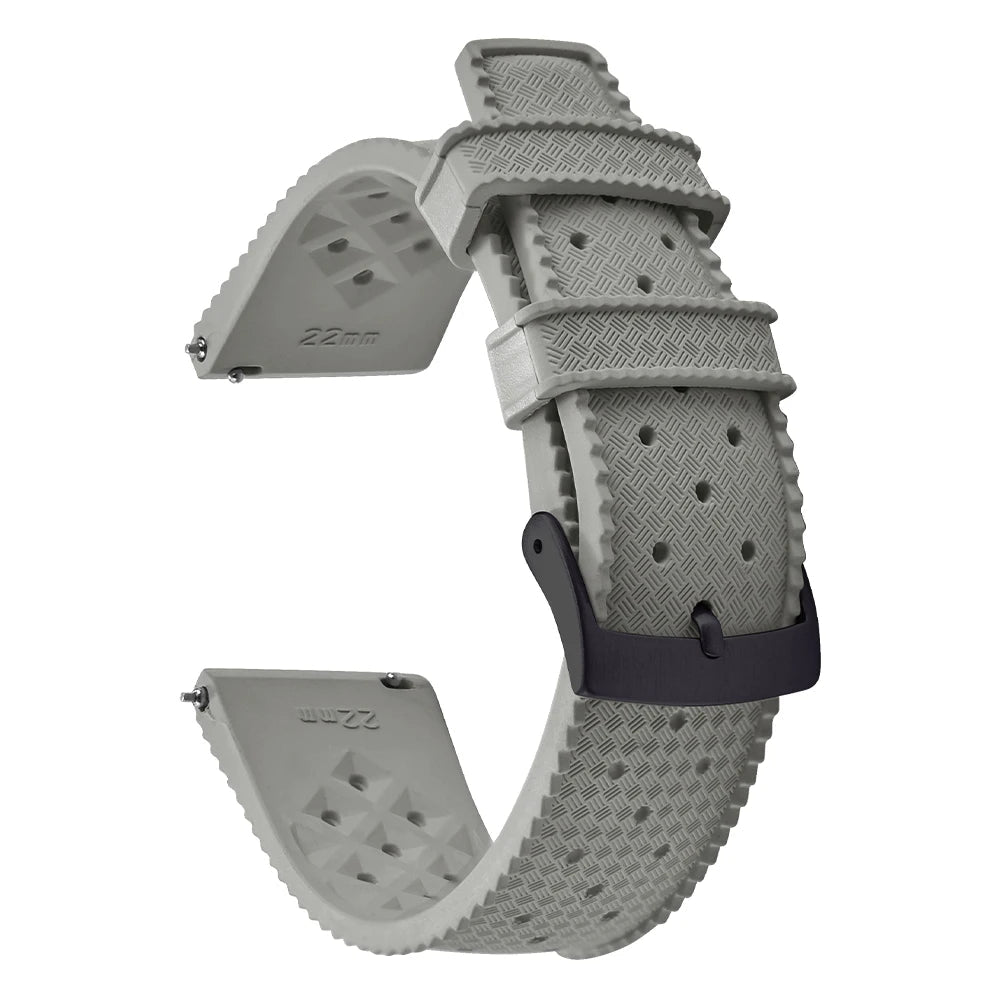 Vintage Tropical FKM Rubber Watch Strap for Seiko SKX007, 62MAS, & Tudor Black Bay STRAPS