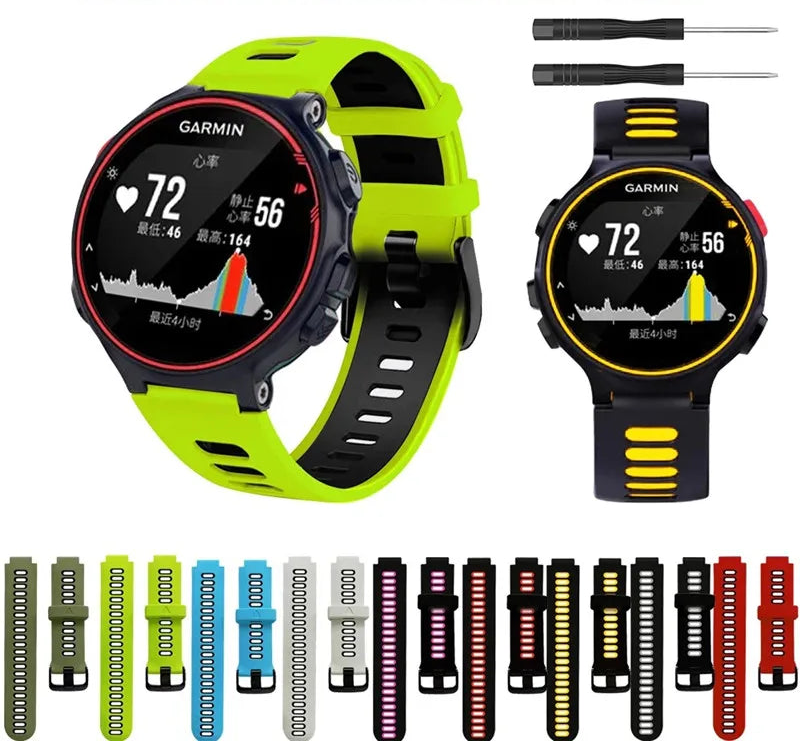 Silicone Strap for Garmin Forerunner 735XT 235 220 230 620 630 Approach S20 S5 S6 STRAPS