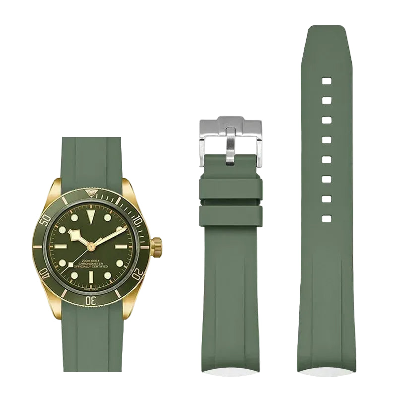 Tudor Black Bay & Pelagos FKM Curved Rubber Strap | 20mm Models