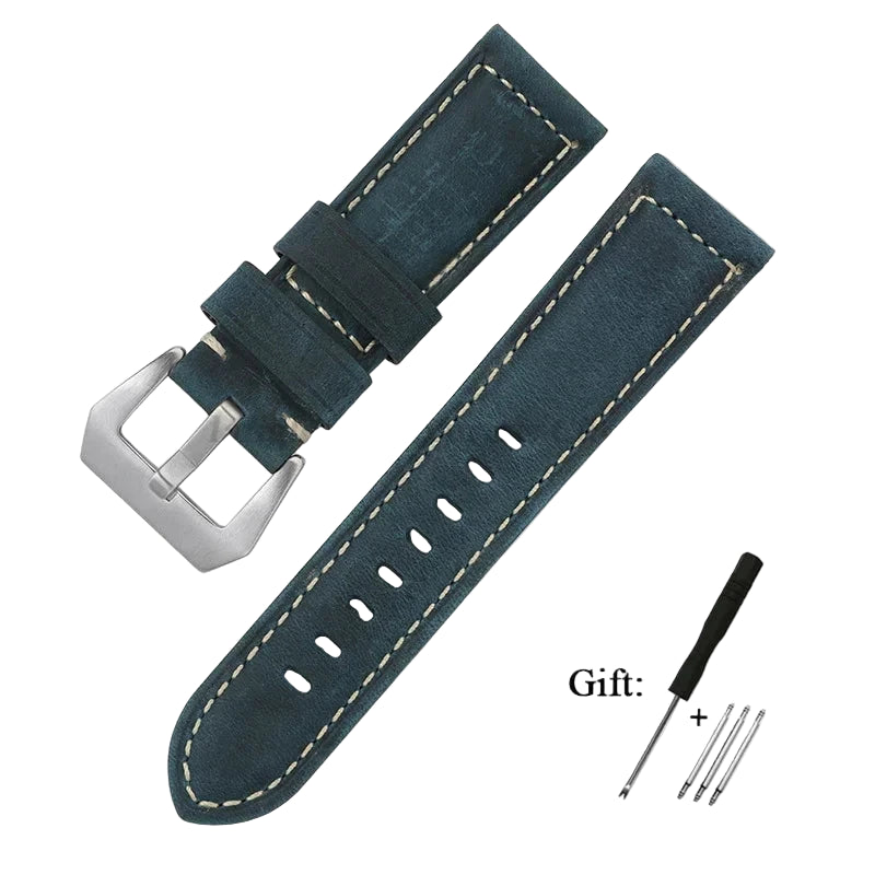 Genuine Leather Watch Band for Panerai – Crazy Horse Cowhide Strap 20mm 22mm 24mm 26mm STRAPS