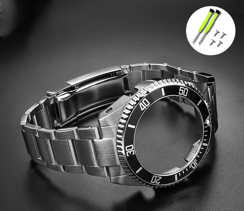 Casio GA2100 GA-2110 Mod Kit - Rolex Water Ghost Style - Stainless Steel Case & Strap