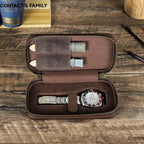 Retro Crazy Horse Leather Watch & Strap Travel Case STRAPS