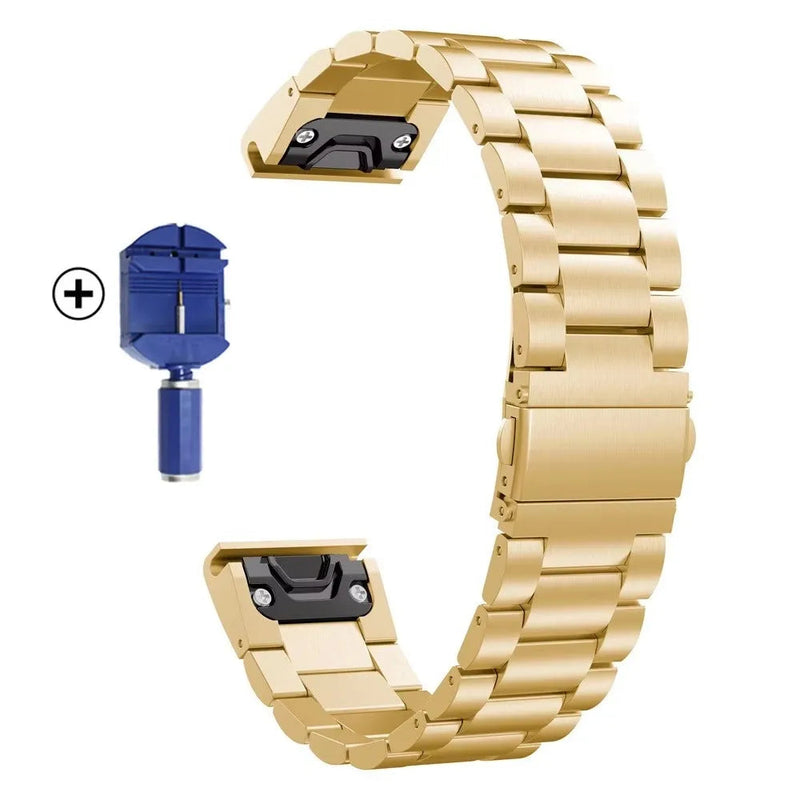 Garmin QuickFit Stainless Steel Bands 26/22/20mm for Fenix 8 7 6X 6S 5X 5 3HR Descent Mk1 STRAPS