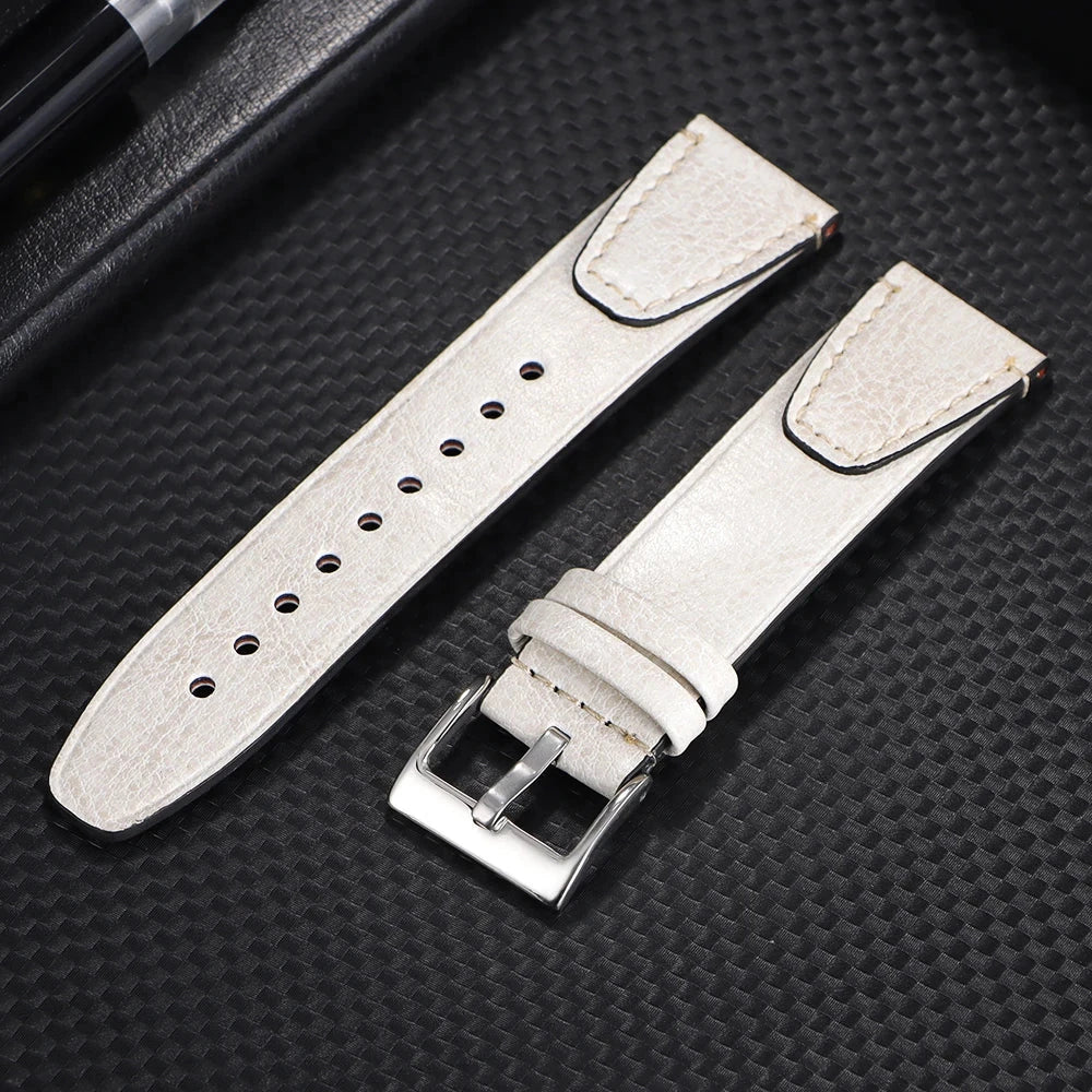 20mm 22mm Vintage Oil Wax Cowhide Watchband for Omega & Seiko STRAPS