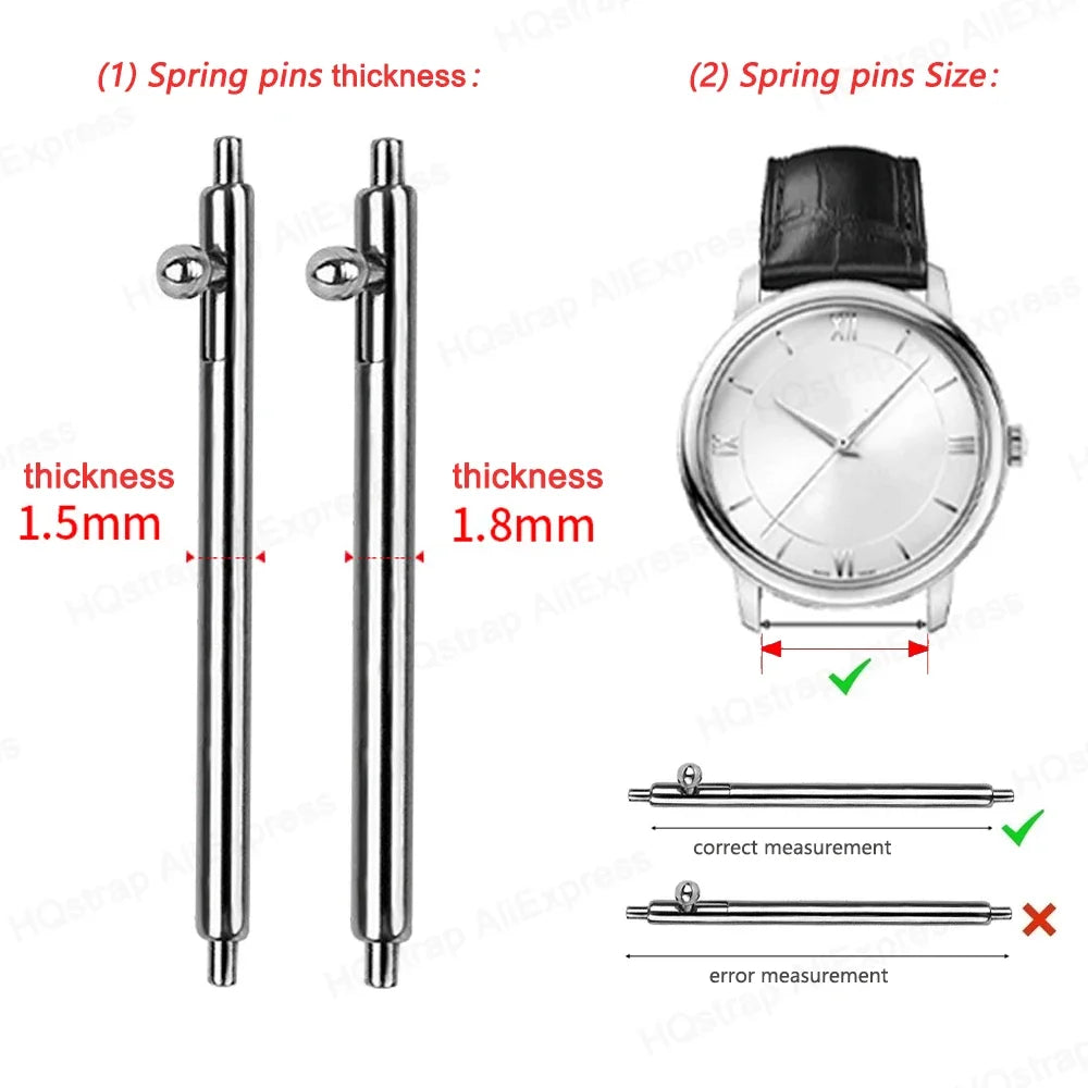 20pcs Stainless Steel Watch Band Spring Bars Quick Release Pins (12–24mm)