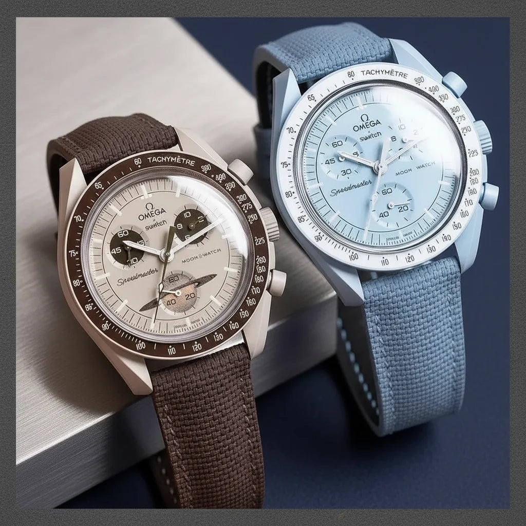 Universal Sailcloth Signature FKM Rubber Strap for Omega, Tudor, Rolex & Cartier