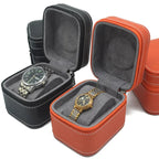 Single Watch Case - PU Leather Travel Box with Removable Cushion STRAPS