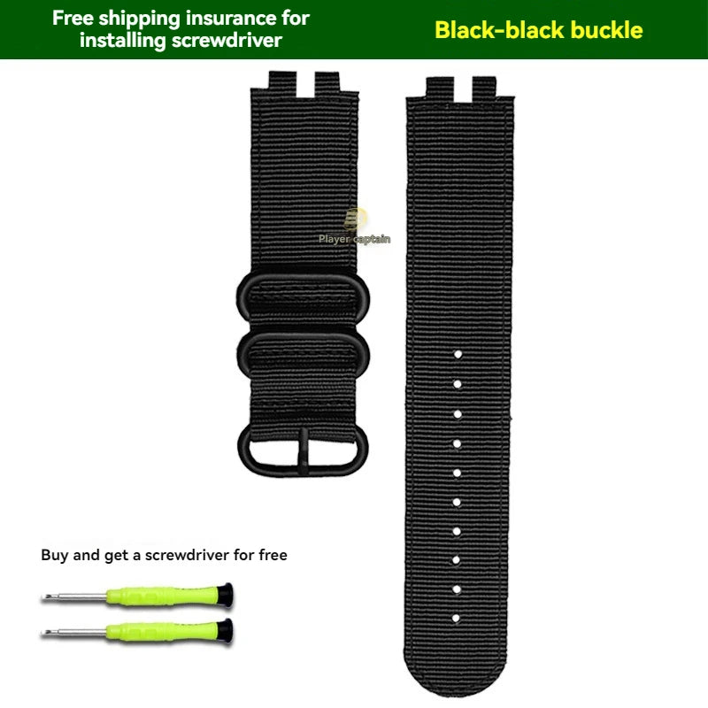 Nylon Canvas Strap for Casio PROTREK PRW-3000/3100/6000/6100Y With Tools 180mm Band STRAPS