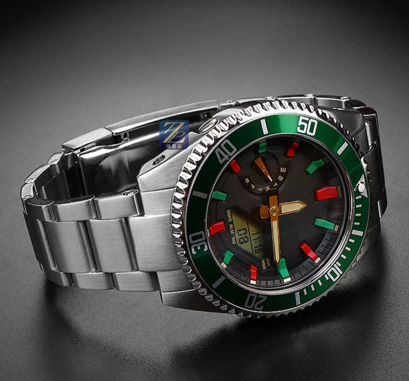 Casio GA2100 GA-2110 Mod Kit - Rolex Water Ghost Style - Stainless Steel Case & Strap
