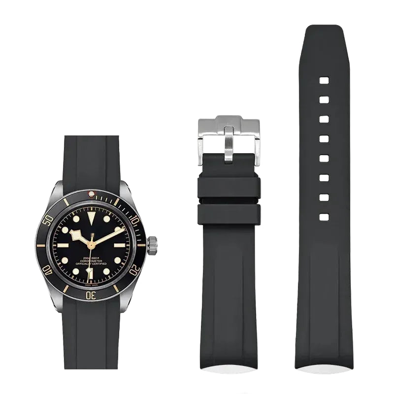 Tudor Black Bay & Pelagos FKM Curved Rubber Strap | 20mm Models