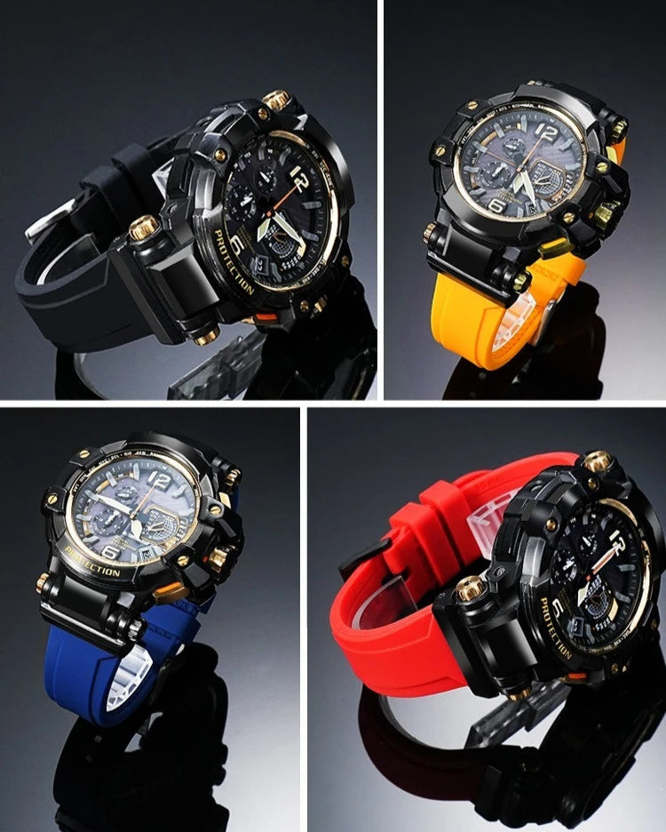 GPW-1000 Resin Silicone Strap for Casio G-SHOCK 5410 Series Men’s Black Rubber Watchband