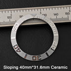 40*31.6mm Sloping Blue-Green Luminous Ceramic & Aluminum Bezel Insert for Divers Watches STRAPS