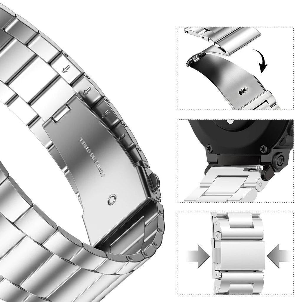 Stainless Steel Luxury Link Bracelet for Amazfit T-Rex 3, T-Rex 2, T-Rex Ultra & Pro STRAPS