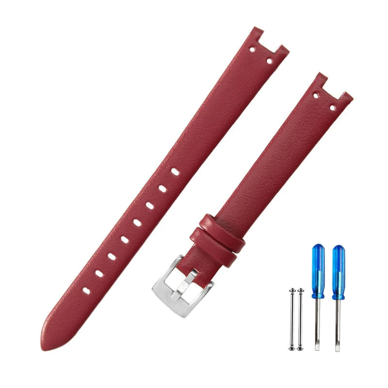 Genuine Leather Notched Strap for Timex TW2V45100 Legacy & Anne Klein AK-2156 AK-2157 12*6mm STRAPS