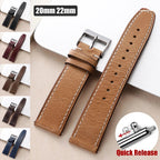 Calfskin Genuine Leather Watchbands 20mm / 22mm Quick Release STRAPS