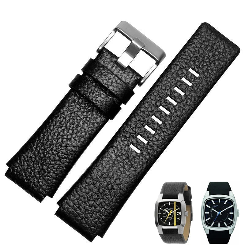 Cowhide Watchband for Diesel DZ1089 DZ1123 DZ1132 – 30x22mm Convex Leather Strap STRAPS