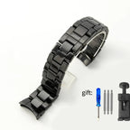 Ceramic Watch Strap for Emporio Armani AR1451 AR1452 AR1400 AR1410 24mm Matte/Bright Black Band