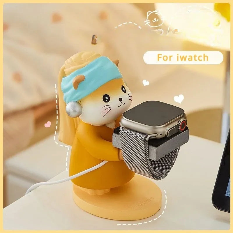 Charming Cartoon Smart Watch Stand - Creative Desk Organizer STRAPS