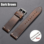Vintage Oil Wax Leather Watchband for Omega & Seiko – Genuine Cowhide Strap STRAPS