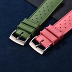 Vintage Tropical FKM Rubber Watch Strap for Seiko SKX007, 62MAS, & Tudor Black Bay STRAPS