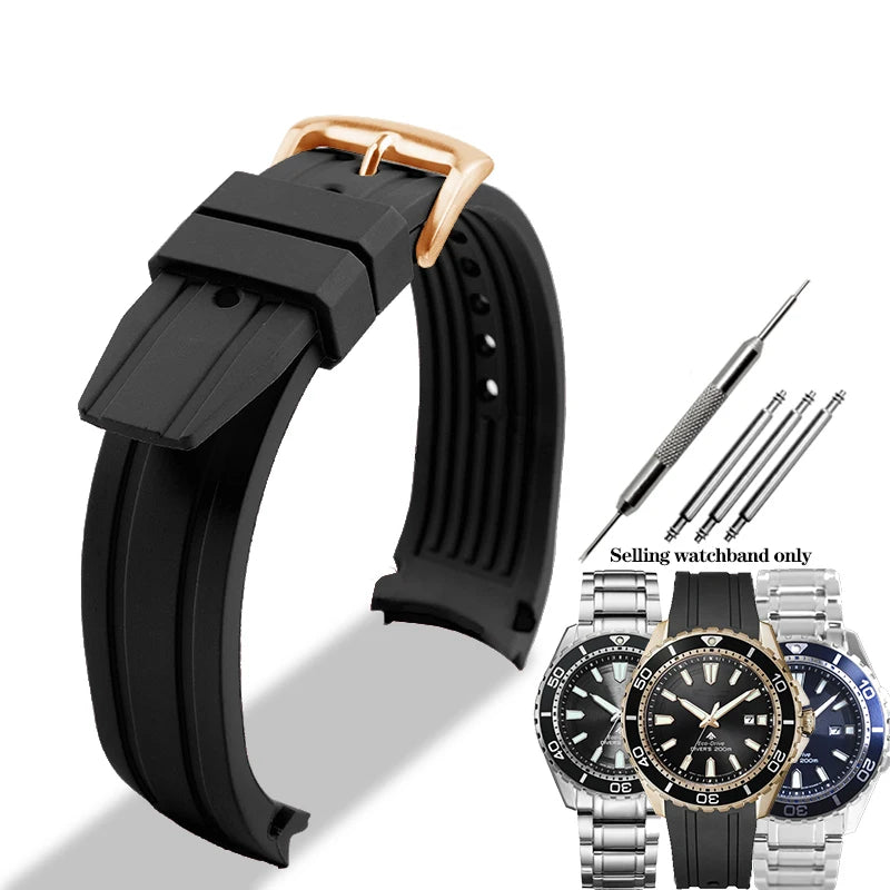 Citizen Promaster Curved Rubber Strap | BN0190 BN0191 BN0193 Models