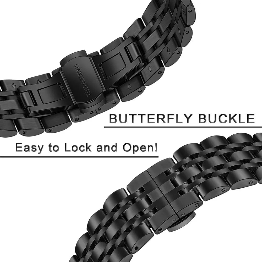 Stainless Steel Link Bracelet for Amazfit T-Rex 2, T-Rex Pro & T-Rex STRAPS