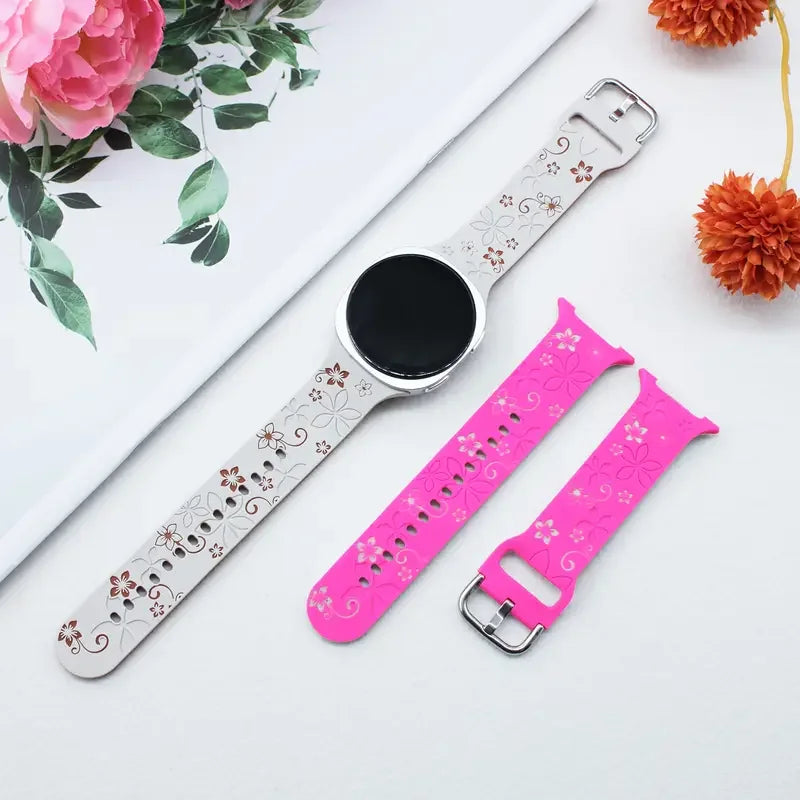 Engraved Silicone Band for Samsung Galaxy Watch 8 44mm 40mm & Galaxy Watch 8 Classic 46mm