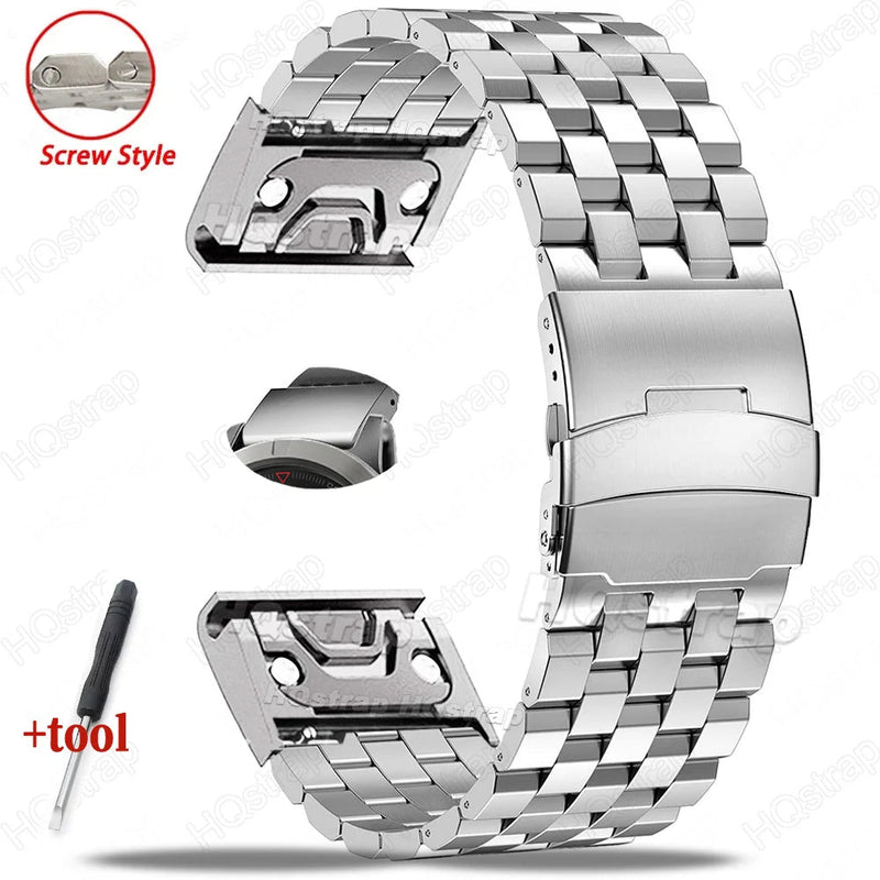 Garmin Stainless Steel QuickFit Strap 26/22/20mm for Tactix 7 Pro Fenix 7X 6X 5X Plus Watch Band STRAPS