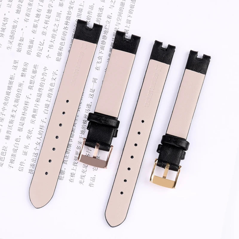 Luxury Genuine Leather Notched Strap for Gucci YA141401 YA141501, Timex & Anne Klein STRAPS