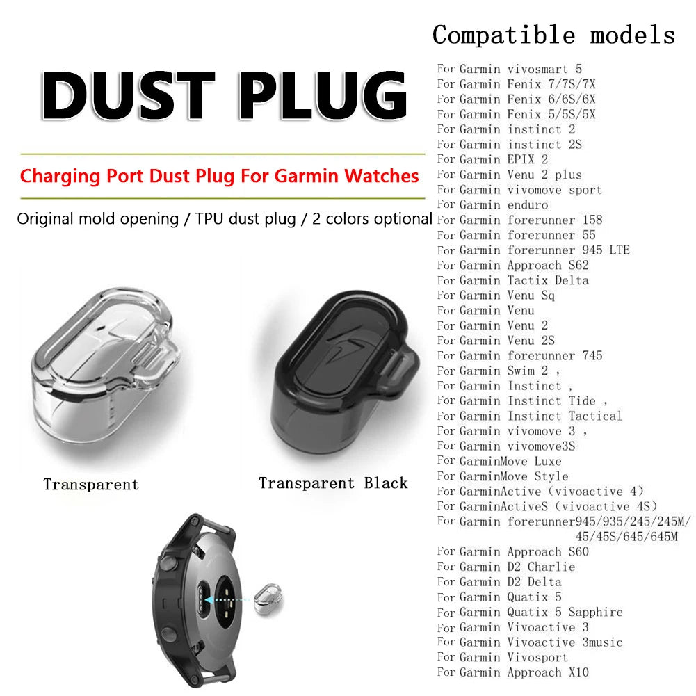 Charging Port Dustproof Plug Cover for Garmin Forerunner & Fenix Series