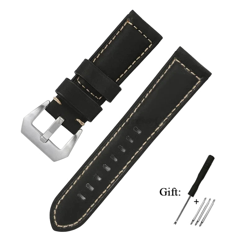 Genuine Leather Watch Band for Panerai – Crazy Horse Cowhide Strap 20mm 22mm 24mm 26mm STRAPS