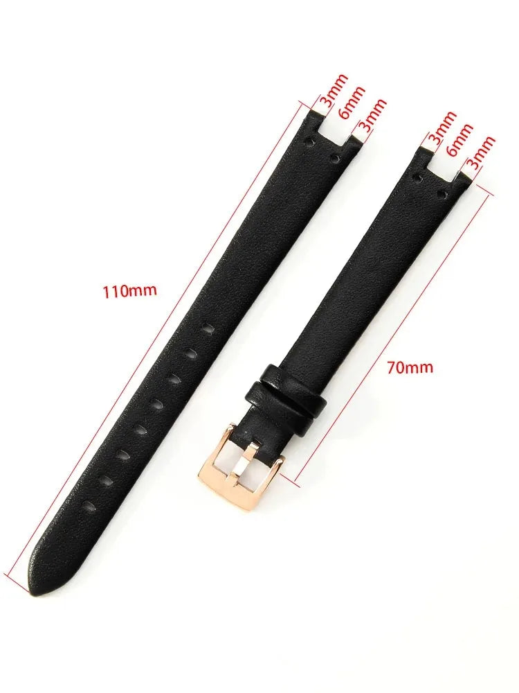 Genuine Leather Notched Strap for Timex TW2V45100 Legacy & Anne Klein AK-2156 AK-2157 12*6mm STRAPS