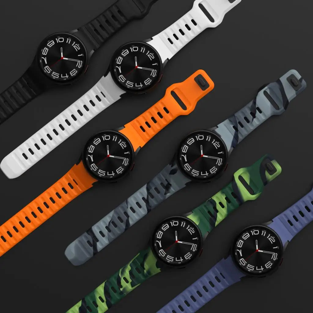 Silicone Strap for Samsung Galaxy Watch 6 Classic 47mm 43mm / 5 Pro 45mm / 4 46mm 42mm / 6 40mm 44mm